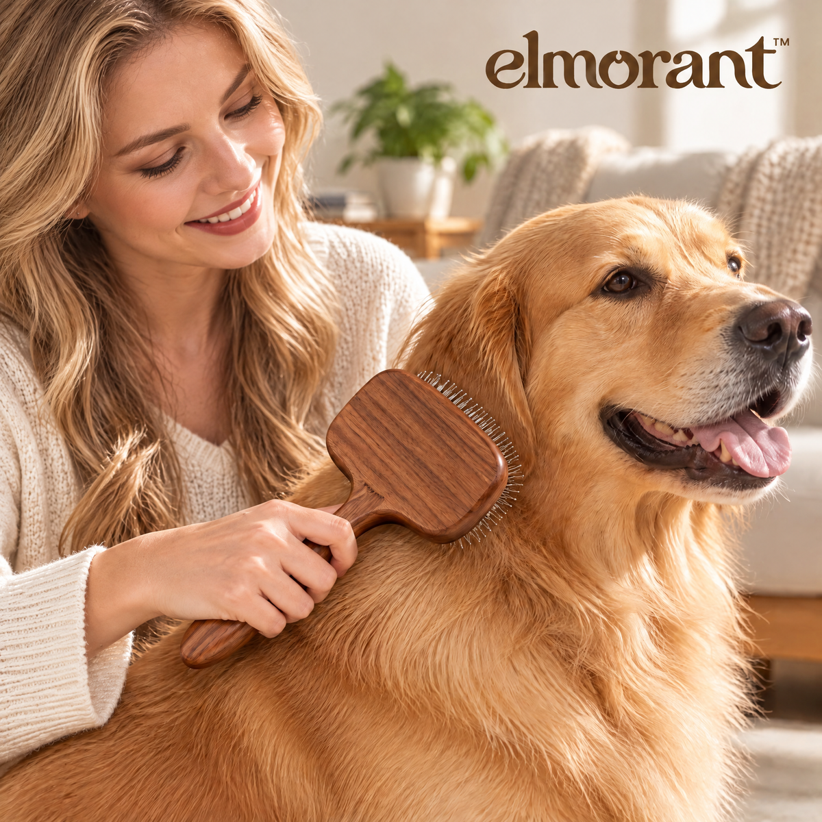 Arvethion™ Wooden Pin Pet Grooming Brush