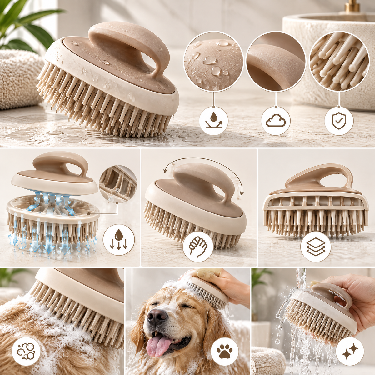 Arvethion™ Handheld Pet Bath & Grooming Brush