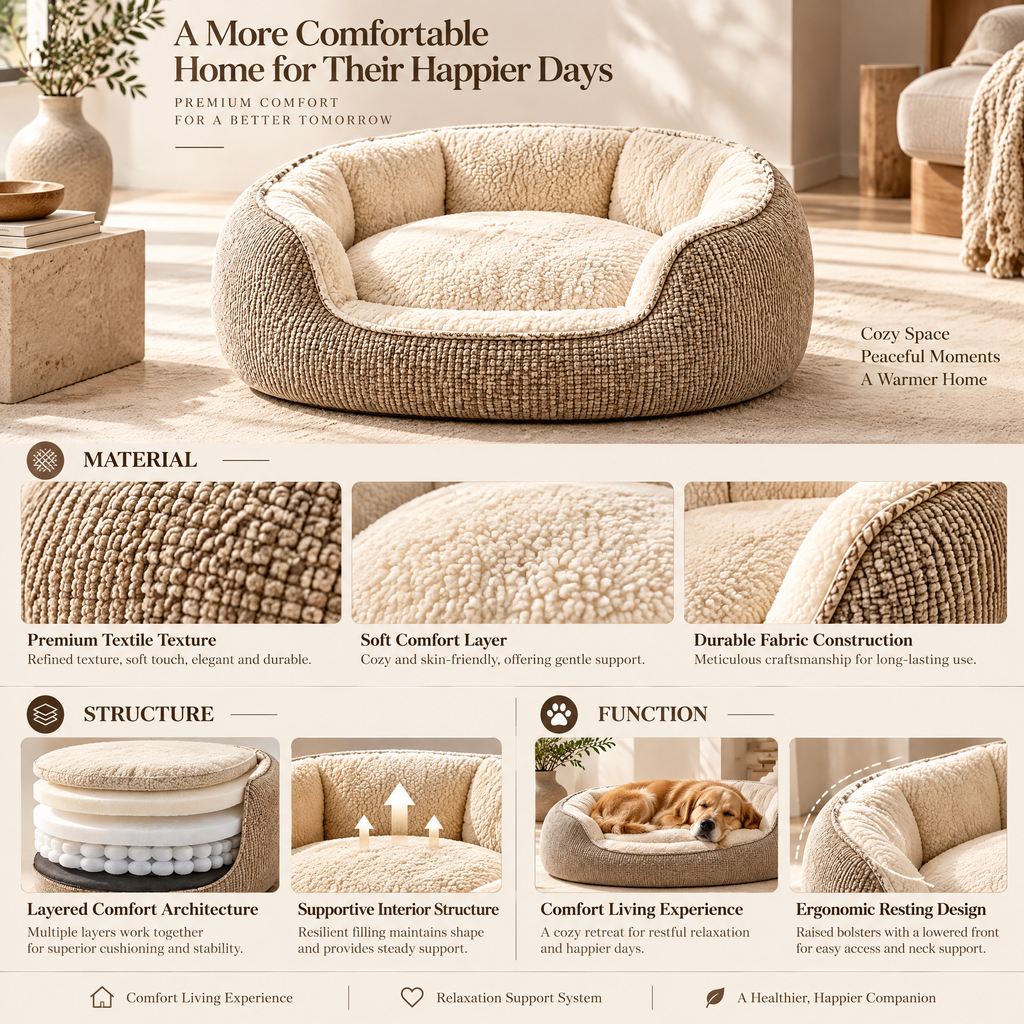 Arvethion™ Cozy Bolster Pet Bed