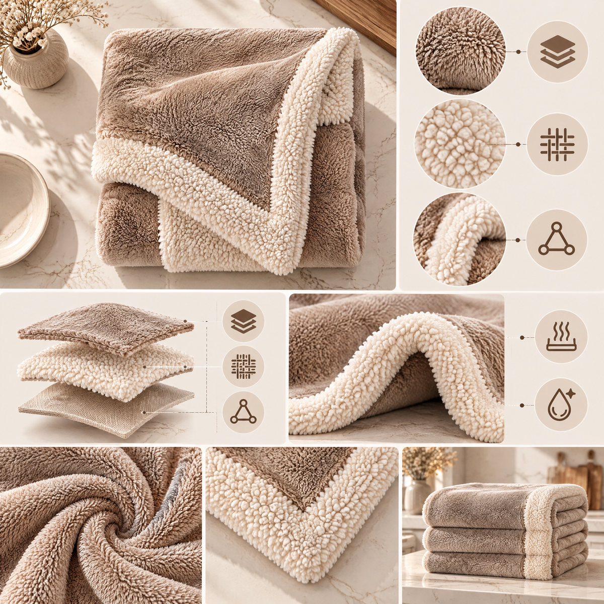 Arvethion™ Sherpa-Lined Plush Throw Blanket