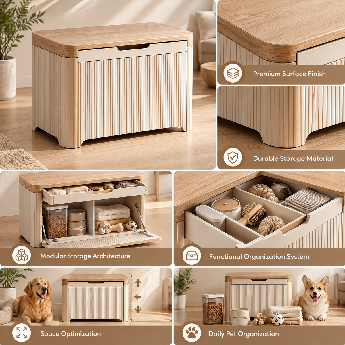 Arvethion™ Pet Wood-Top Storage Cabinet