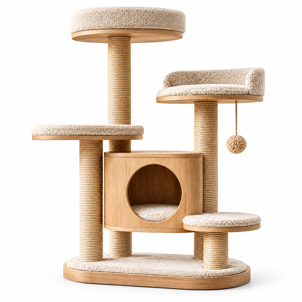 Arvethion™ Multi-Level Wooden Cat Tree