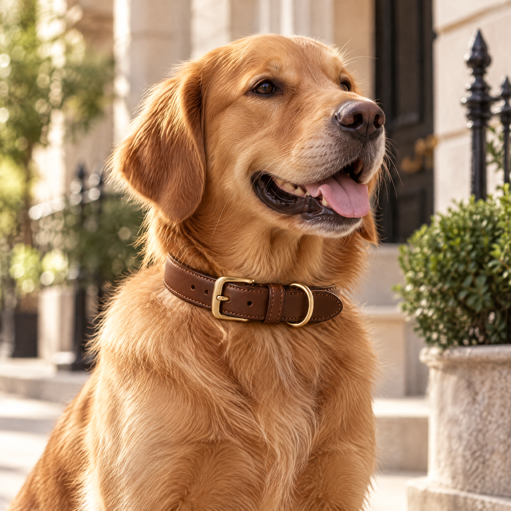 Arvethion™ Classic Leather Dog Collar