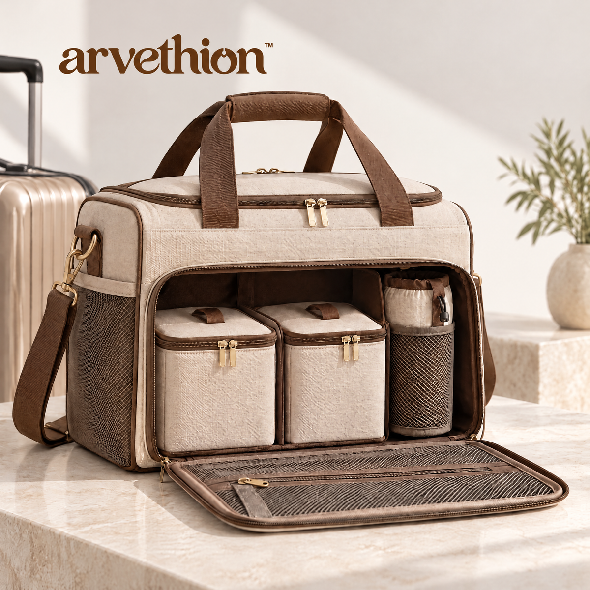 Arvethion™ Multi-Compartment Pet Travel Bag